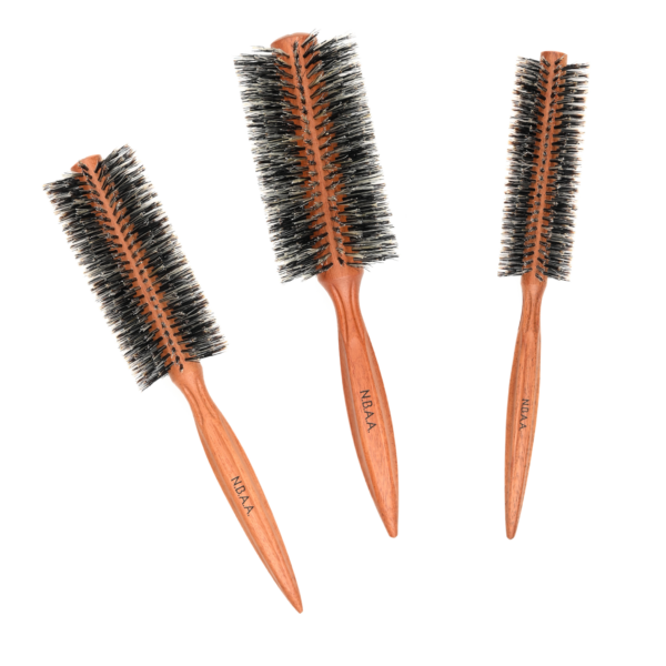 NBAA Soft Roll Brush - Premium Soft Boar Bristle Round Brush